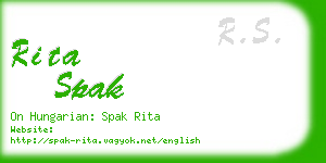 rita spak business card